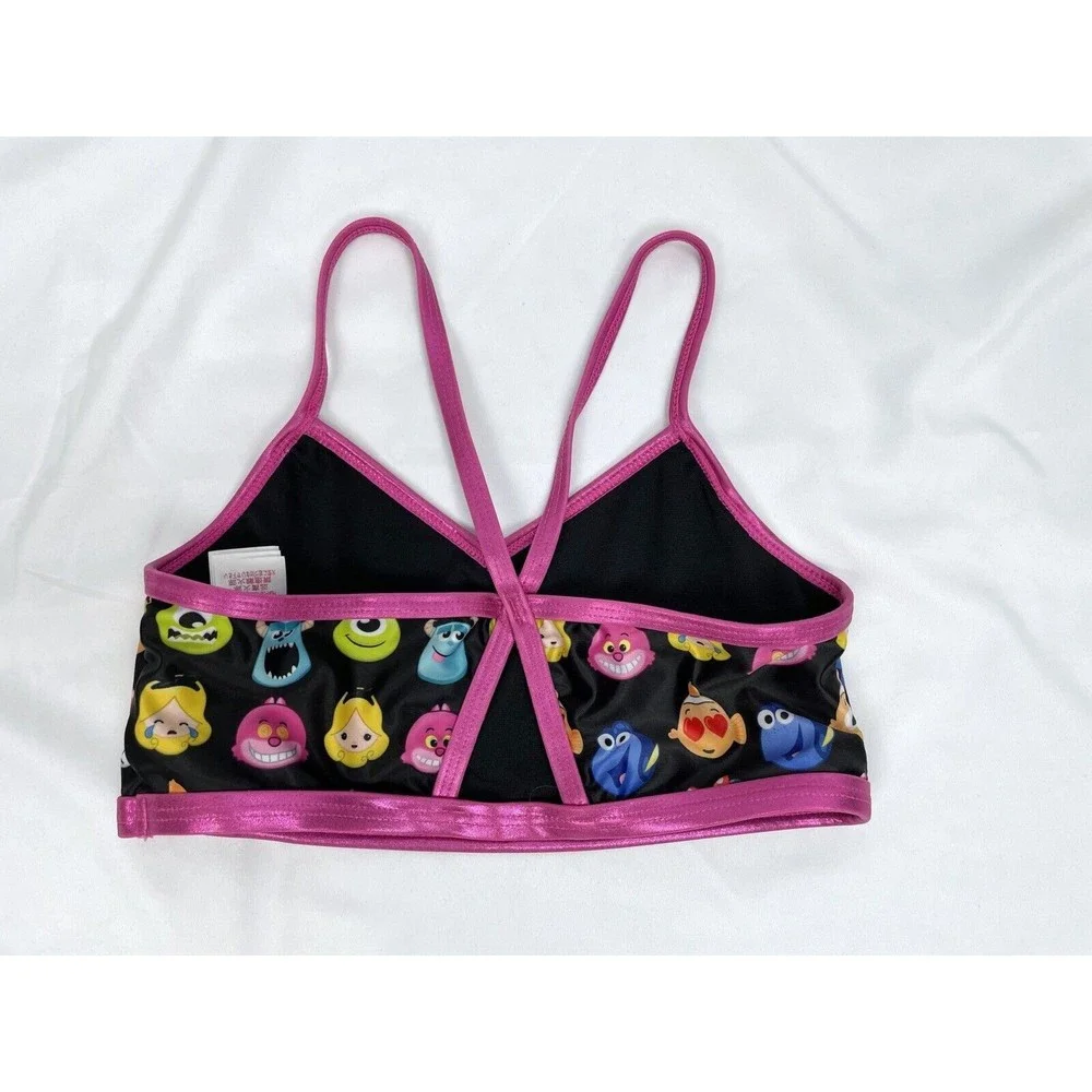 Disney Store Tsum Tsum Girl 9/10 Black Swim Bikini Top Nemo Minnie‎ Mickey Alice